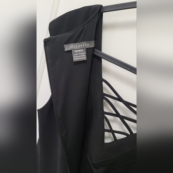 Suzy Shier Black Neck Bodycon Sheath Dress Size M - Picture 6 of 15